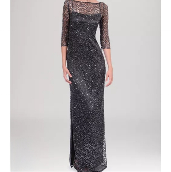 KAY UNGER Navy Evening Gown - Picture 1 of 12